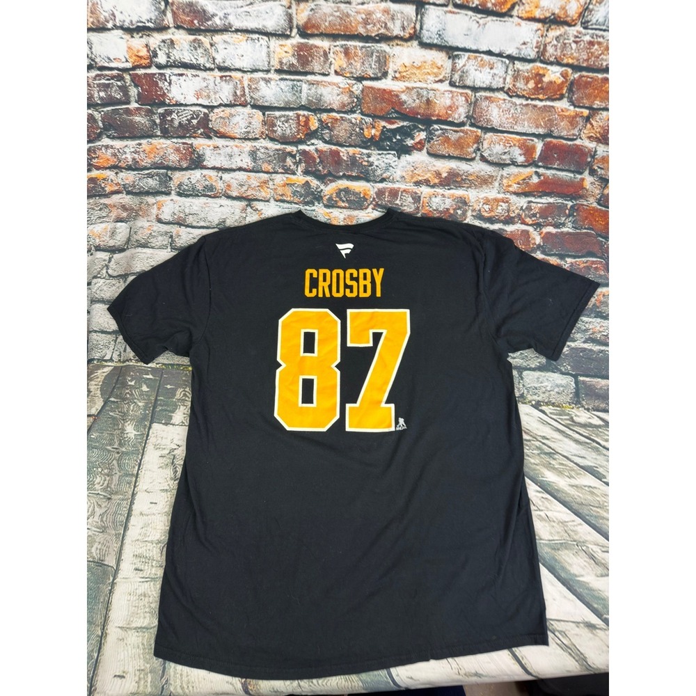 Fanatics Pittsburgh Penguins Sidney Crosby 87 NHL Black Graphic T-Shirt Mens XL